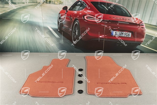 Komplet dywaników podłogowych, 2-częściowy (996 i 986), czerwony "Boxsterrot"