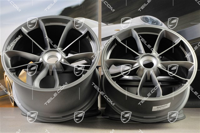 20" rims set GT3, 9J x 20 ET55 + 12J x 20 ET47, Platinum satin mat