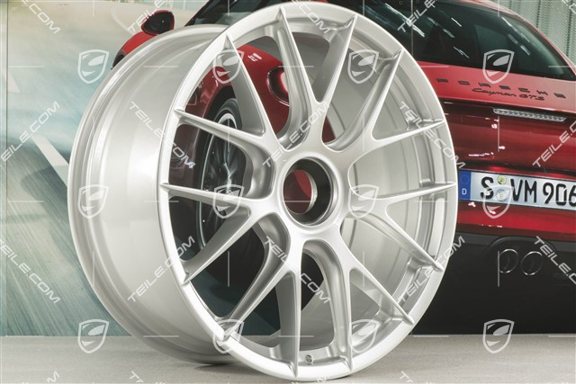 GT2RS / GT3RS wheel rim/disc, Magnesium, central lock, 9,5J x 20 ET50, brilliant silver