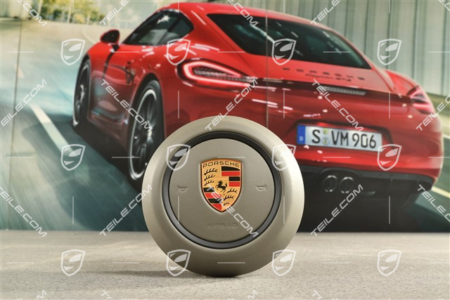 Poduszka bezpieczeństwa / Airbag, kierownicy, czarna obwódka, skóra Agave green