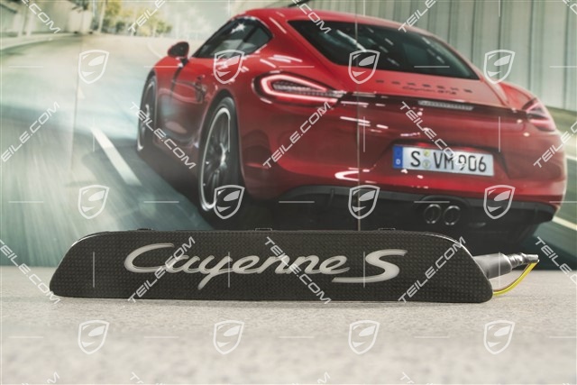 Osłona ozdobna progu, Carbon, Podświetlane, Cayenne S, Tylna, L