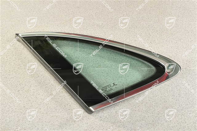 Side window with moulding, aluminium package Chrome look, L