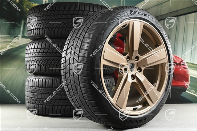 22" Winterräder Cayenne Exclusive Design Sport, Felgen 10J x 22 ET48 +11,5J x 22 ET52 + Continental Winterreifen 285/40 R22 + 315/35 R22, neodyme, ca. 50km, DOT/Bj. 2024