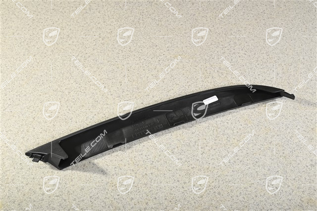 Trim cover for front bumper side retaining frame, Matte black, L