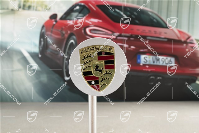 Hub cap, concave, coloured crest, Brilliant Silver