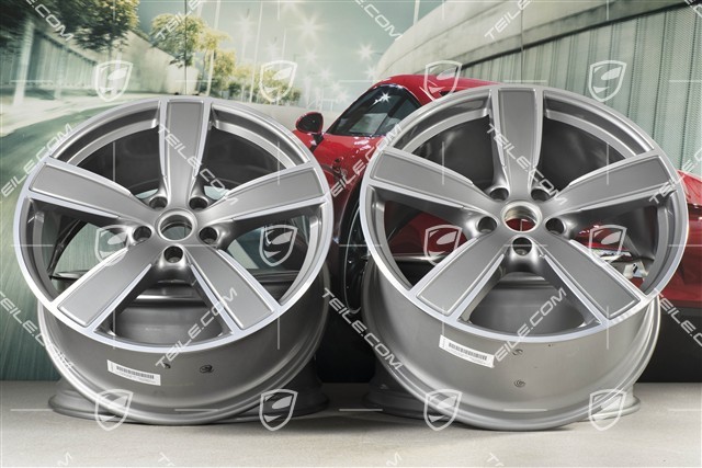 22" Felgensatz Cayenne Sport Classic, 10J x 22 ET48 + 11,5J x 22 ET61, Platinsilber