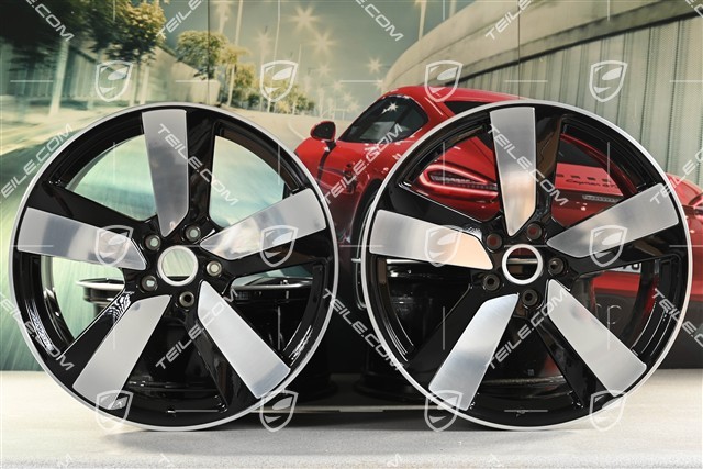 22" Macan Sport Felgensatz, 9J x 22 ET29 + 11J x 22 ET47, schwarz hochglanz