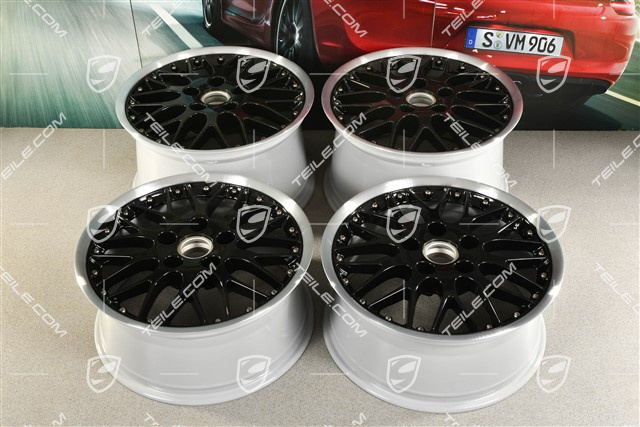 18-inch SportClassic II wheel rim set, 8J x 18 ET52 + 10J x 18 ET65, black high gloss