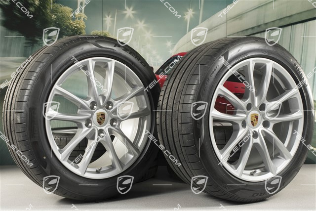 19-inch summer wheels set "Panamera S", rims 9J x 19 ET64 + 10,5 J x 19 ET62 + NEW Pirelli summer tires 265/45 R19 + 295/40 R19