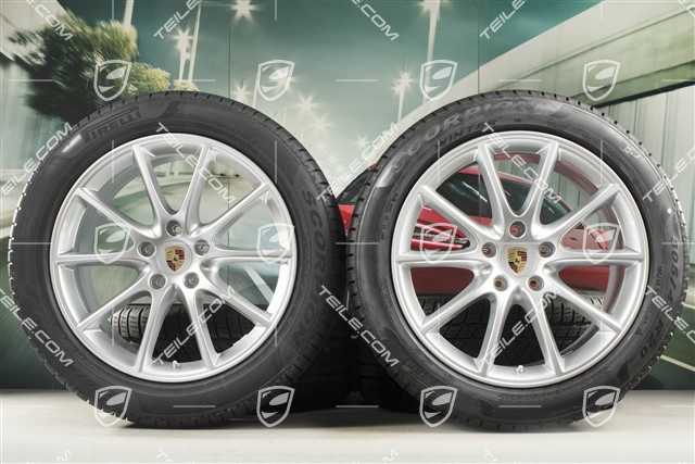 20" Cayenne COUPE Design Winterräder Satz, Felgen 9J x 20 ET50 + 10,5J x 20 ET55 + Pirelli Winterreifen 275/45 R20 + 305/40 R20, mit RDK-Sensoren