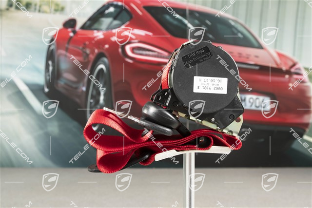 Seat belt, front, Carrera RS/RS America/ Speedster, Guards red, L=R
