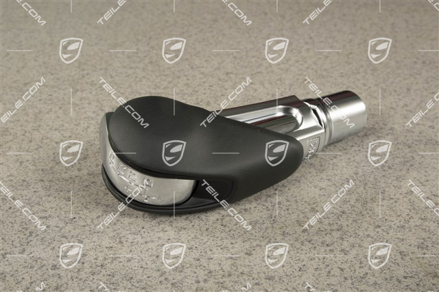 PDK, Wählhebel / Schaltknopf, Leder, Schwarz