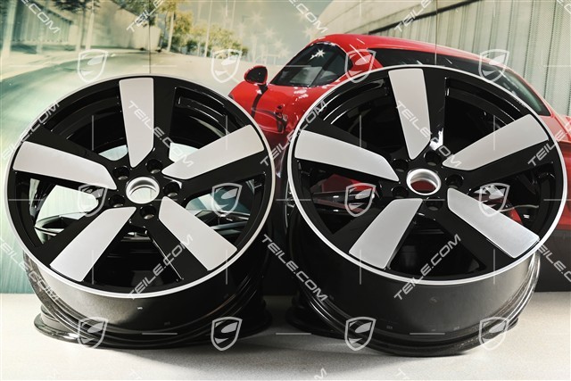22" Macan Sport Felgensatz, 9J x 22 ET29 + 11J x 22 ET47, schwarz hochglanz