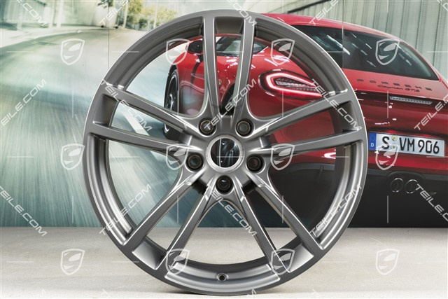 21" Felga Cayenne Turbo, 9,5J x 21 ET46, platinum satynowy półmat