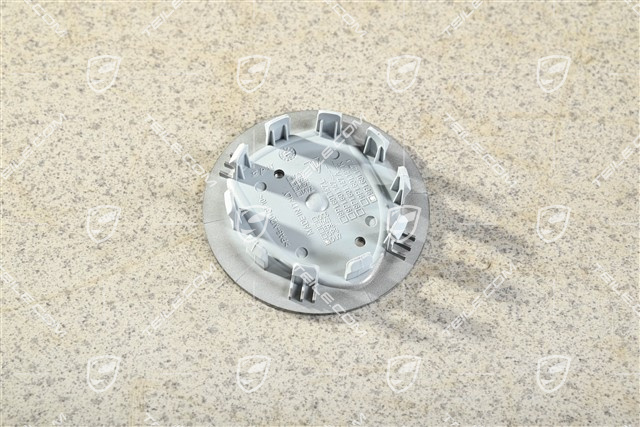 Radzierdeckel, konkav, Wappen farbig, platinsilber