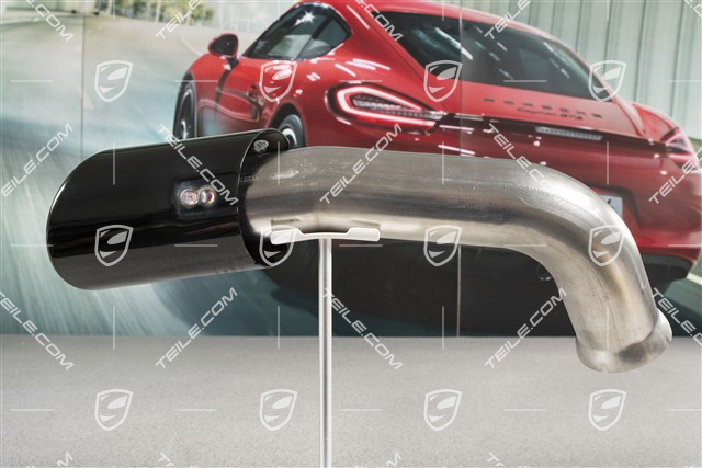 Końcówka rury wydechowej, zewnętrzna, czarna, L