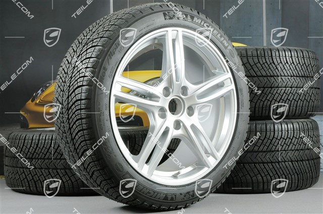 20" Koła zimowe "Panamera Turbo", felgi 9,5 J x 20 ET71 + 10,5 J x 20 ET71 + NOWE opony zimowe Michelin Pilot Alpin 4 275/40 R20 + 315/35 R20