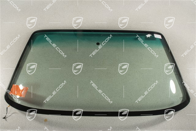 Windscreen with green top tint,  damaged