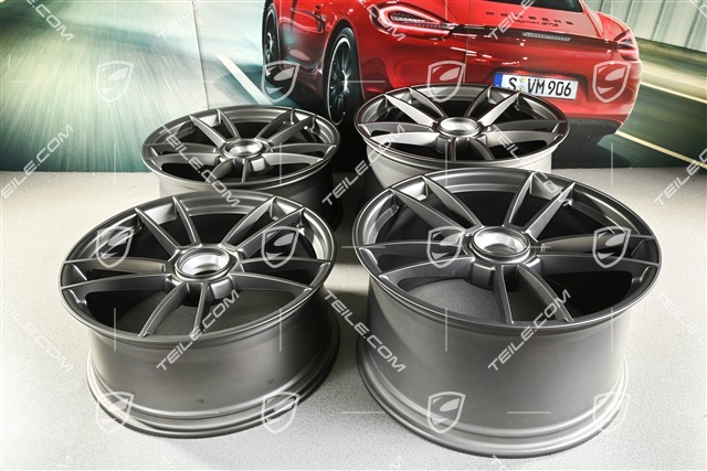 20+21" Felgensatz Turbo S, Felgen: vorne 8,5J x 20 ET40 + hinten 11J x 21 ET66, Platinum Seidenmatt