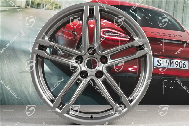 19" Komplet felg Macan Turbo, 8J x 19 ET21 + 9J x 19 ET21, Platynowe półmat