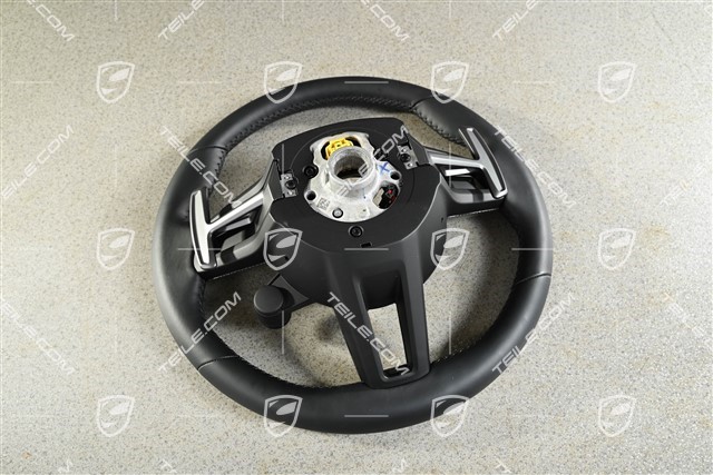 Sportlenkrad, Multifunktion, CARBON, für Fahrzeuge mit Sport Chrono Paket, Leder, schwarz, Nähte in Silvershade