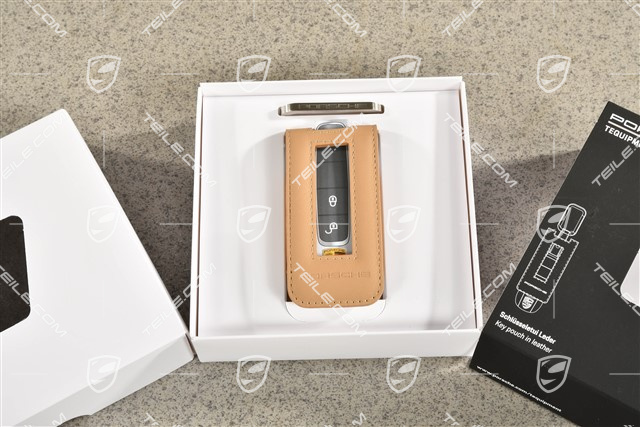 Schlüsseltasche Schlüsseletui aus Leder, Luxorbeige