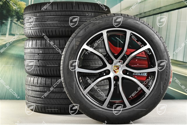 21" Cayenne Exclusive Design Sommerräder Satz, Felgen 9,5J x 21 ET46 + 11,0J x 21 ET58 + NEUE Pirelli P Zero Sommerreifen 285/45 R21 + 315/40 R21, mit RDK-Sensoren