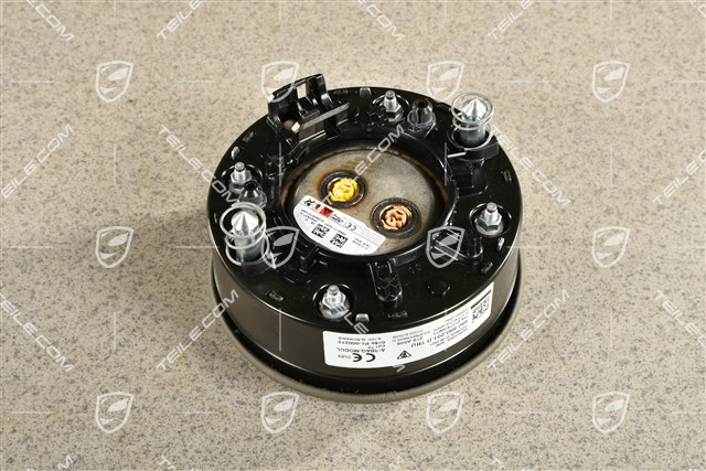 Poduszka bezpieczeństwa / Airbag, kierownicy, czarna obwódka, skóra Agave green