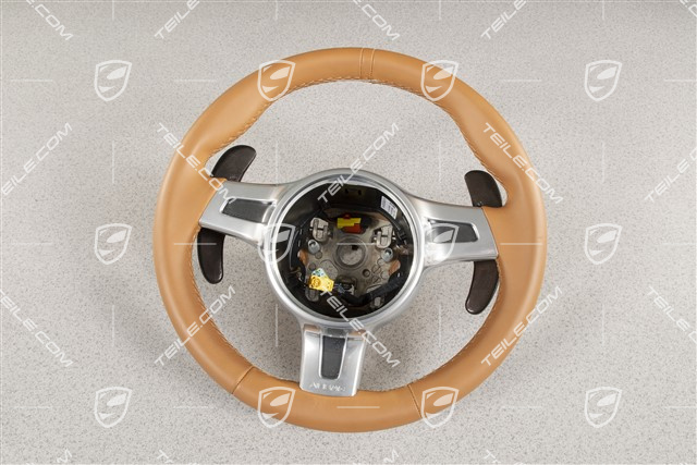 Sportlenkrad PDK mit Paddle, Sport Chrono, Leder, Sandbeige