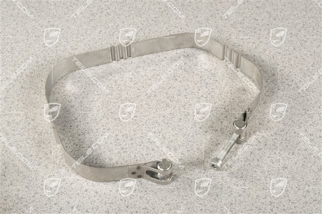 Exhaust tensioning / restraining strap / clamp