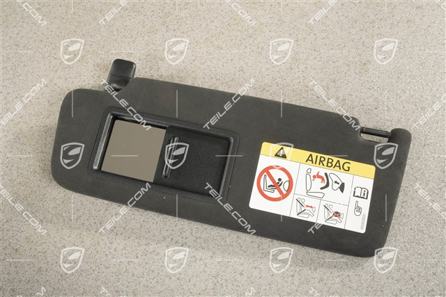 Sonnenblende, mit Spiegel, Alcantara, Scwarz, L