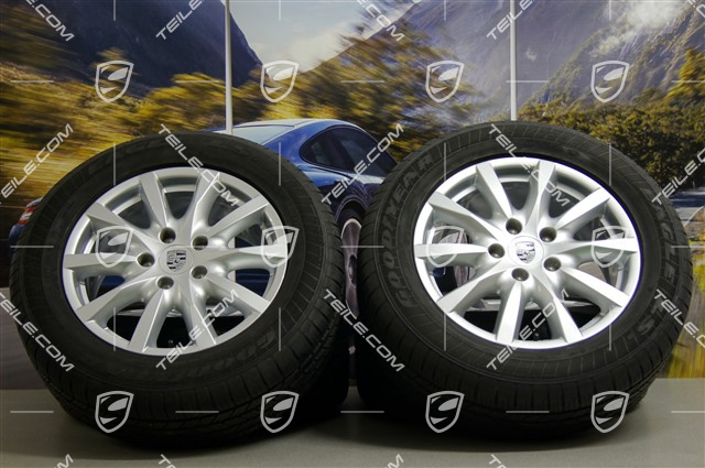 18" Cayenne komplet kół całorocznych, felgi 8J x 18 ET53 + opony całoroczne Goodyear Eagle LS2 255/55 R18, bez czujników RDK, , ok. 500 km 18" Cayenne komplet kół całorocznych, felgi 8J x 18 ET53 + opony całoroczne Goodyear Eagle LS2 255/55 R18, bez czujników RDK, , ok. 500 km