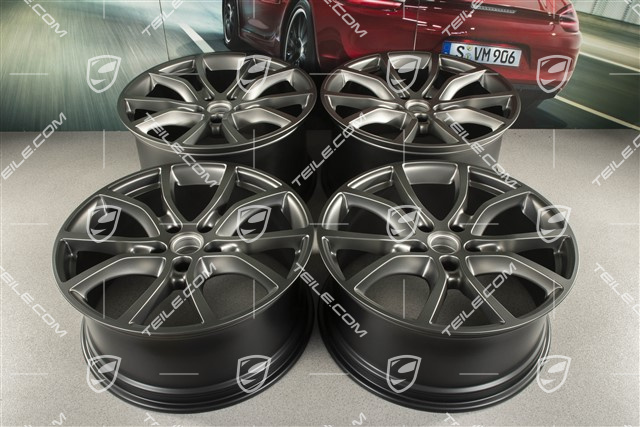 21" Felgensatz Cayenne Exclusive Design, 11J x 21 ET49 + 9,5J x 21 ET46, für den Cayenne Coupé, Platinum Seidenmatt