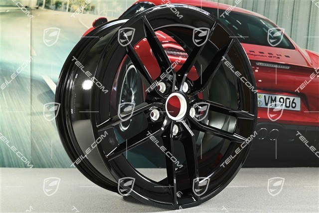 20"+21" Carrera Exclusive Design wheel rim set, rims 8.5J x 20 ET50 + 11.5J x 21 ET79, black high gloss