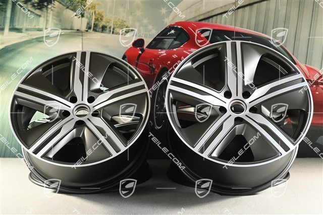 22-inch Macan Exclusive Design wheel rim set, 9J x 22 ET29 + 11J x 22 ET47, Turbonit