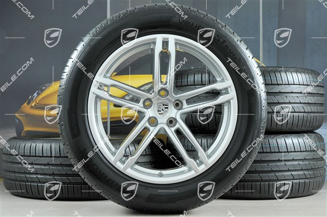 19" "Macan Turbo" koła letnie komplet, felgi 8J x 19 ET21 + 9J x 19 ET21, opony letnie Hankook Ventus S1 evo2 235/55 R 19 + 255/50 R 19, z czujnikami ciśnienia RDK