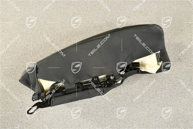 Rear backrest side part, perforated leather, black, R