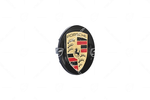 Radzierdeckel, konkav, Wappen farbig, schwarz hochglanz