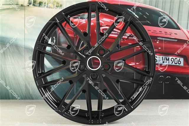 22-inch Macan RS Spyder Design wheel rim, 9J x 22 ET29, in black satin mat