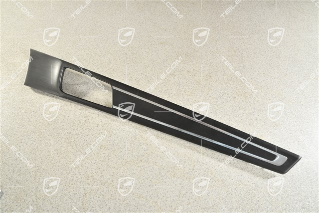 Zierleiste für Türverkleidung, Aluminium Schwarz Eloxiert, Vorne, R