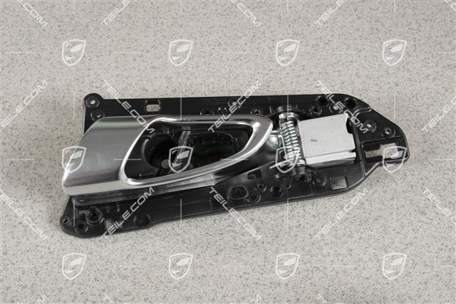 TuerOeffner / Türöffner / Innenbetaetigung, Vorne, Schwarzmatt/ Galvanosilber, L