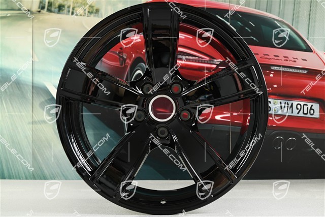 20-inch wheel rim set Carrera Sport, 8,5J x 20 ET57 + 10,5J x 20 ET51, black high gloss