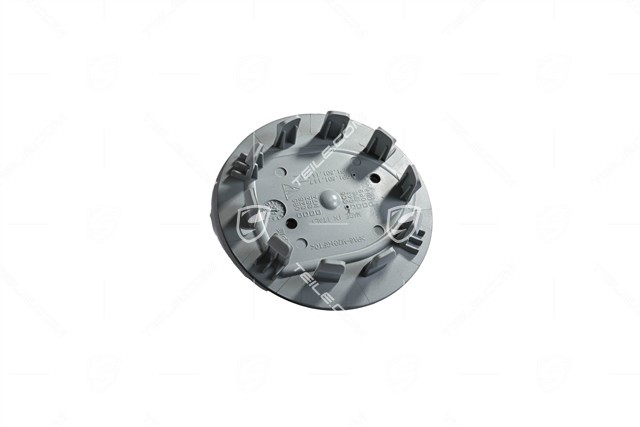 Hub cap set, concave, crest black / silver, Titanium