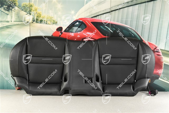 Rear seat, perforated leather, black