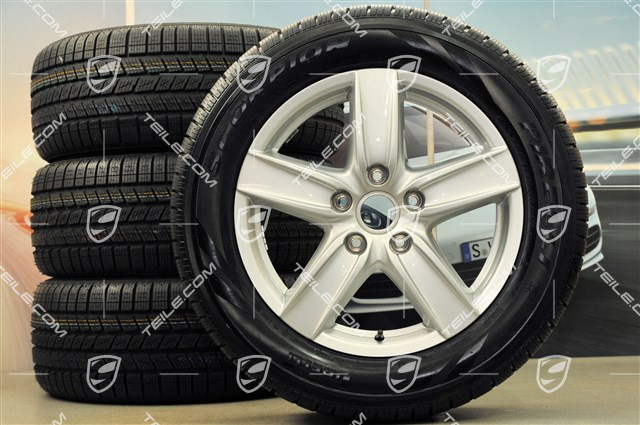 18-inch Cayenne S III winter wheel set, 4x wheels 8 J x 18 ET 53 + 4x winter tyres Pirelli 255/55 R18, with TPMS