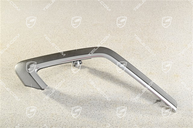 Zuziehgriff, Leder Achatgrau, L