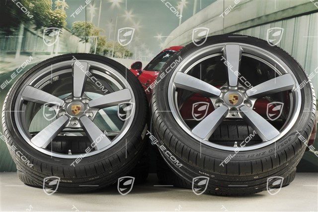 20+21-inch summer wheel set Carrera Exclusive Design, rims 8,5J x 20 ET53 + 11,5J x 21 ET67 + NEW Pirelli summer tyres 245/35 R20 + 305/30 R21, with TPM