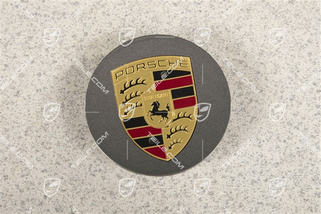 Hub cap, concave, crest coloured, titanium dark OC6