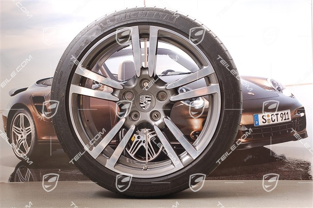 20-inch summer wheel set Turbo II, wheels 9,5 J x 20 ET 65 + 11 J x 20 ET 68 + tyres 255/40 ZR 20+295/35 ZR 20, TPMS
