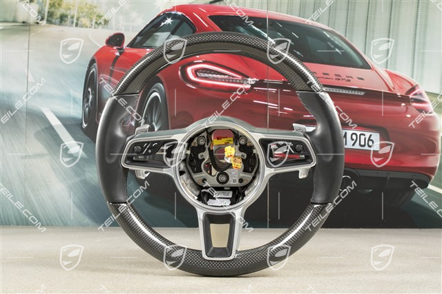 Kierownica multifunkcyjna, PDK, Skóra/Carbon, Podgrzewana, Czarna